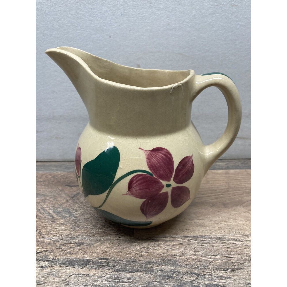 5 1/2" USA Hand Painted Pitcher Oven Ware